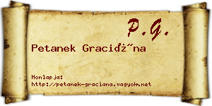 Petanek Graciána névjegykártya